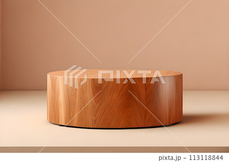 3D rendering wooden podium for product display wallpaper 3D rendering wooden podium for product display wallpaper 113118844