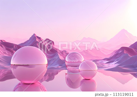 3D glow modern sphere with water landscape wallpaper 3D glow modern sphere with water landscape wallpaper 113119011