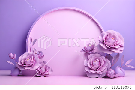 beautiful flowers leaf in studio 3D rendering podium for product display wallpaper beautiful flowers leaf in studio 3D rendering podium for product display wallpaper 113119070