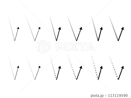 反射する矢印の素材のセット 113119590
