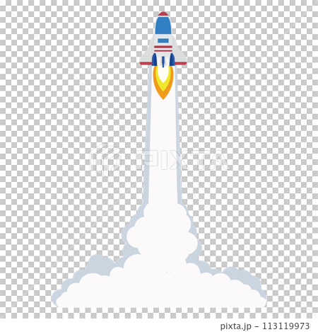 Corporate business startup image and illustration of rocket launching at high speed Corporate business startup image and illustration of rocket launching at high speed 113119973