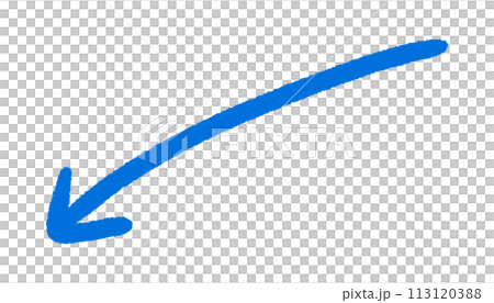 Hand-drawn downward blue arrow - simple and stylish decorative design material Hand-drawn downward blue arrow - simple and stylish decorative design material 113120388
