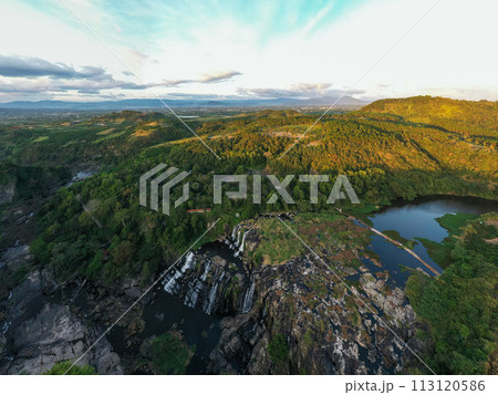 Amazing Pongour Waterfall is famous and most beautiful of fall in Vietnam. Dalat, Vietnam 113120586
