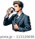 コーヒーを飲む男性 113120696