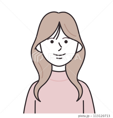 タートルネックを着たロングヘアの女性 タートルネックを着たロングヘアの女性 113120713