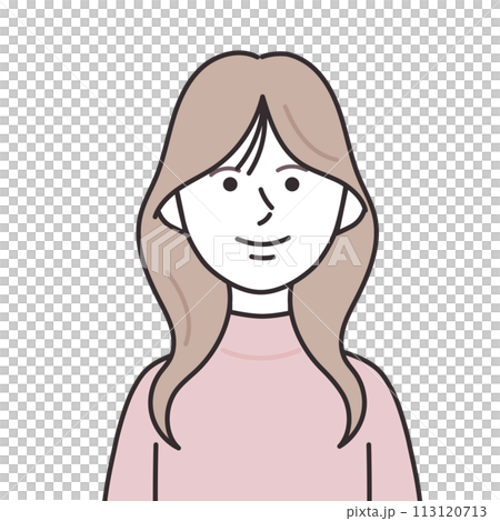 タートルネックを着たロングヘアの女性 タートルネックを着たロングヘアの女性 113120713