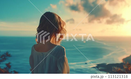 夕日に向かって 113121318