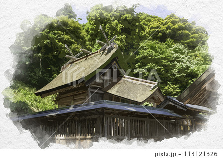 水彩画風　真名井神社　本殿　島根県松江市 113121326