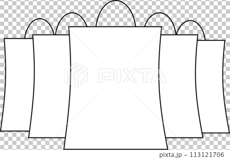 simple black and white graphic drawing of paper bags from the store, isolated element, decor simple black and white graphic drawing of paper bags from the store, isolated element, decor 113121706