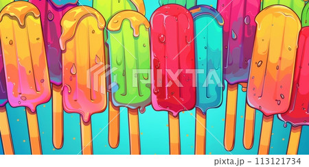 Colorful ice lolly as background or texture Colorful ice lolly as background or texture 113121734