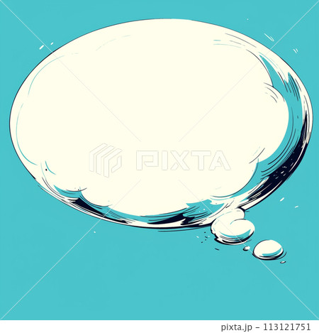 青い背景と白い吹き出し 113121751
