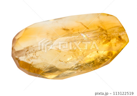 polished natural citrine bead isolated polished natural citrine bead isolated 113122519