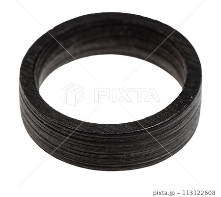 ring carved from natural Jet stone isolated ring carved from natural Jet stone isolated 113122608