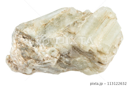 unpolished beryl mineral isolated on white 113122632