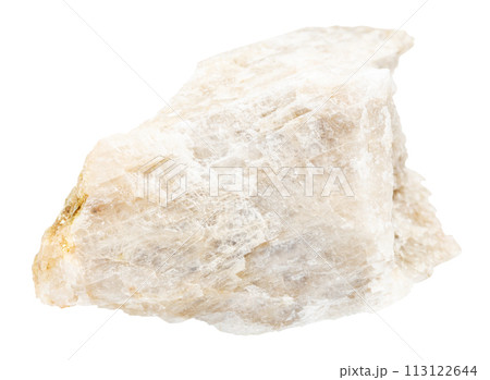 unpolished oligoclase mineral isolated on white 113122644