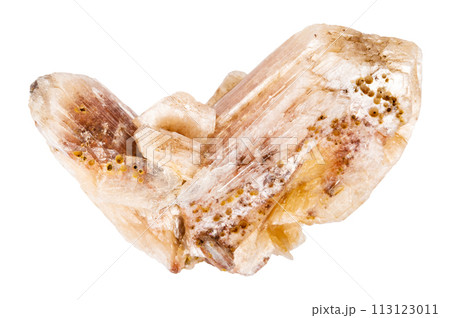 raw stilbite crystals isolated on white 113123011
