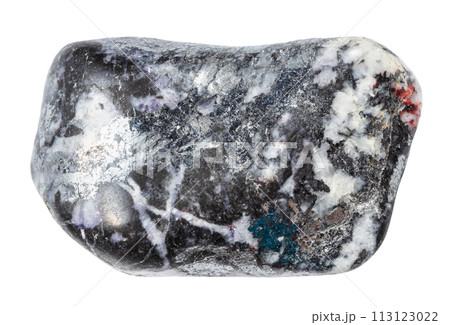 polished antimonite mineral isolated on white 113123022