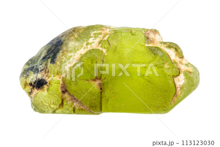 raw peridot crystal isolated on white 113123030