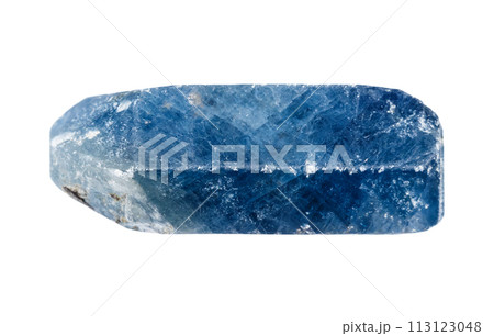 unpolished blue sapphire crystal isolated on white unpolished blue sapphire crystal isolated on white 113123048