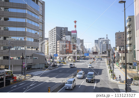 三ノ輪駅前 昭和通り沿いの街並み 東京都台東区 三ノ輪駅前 昭和通り沿いの街並み 東京都台東区 113123327