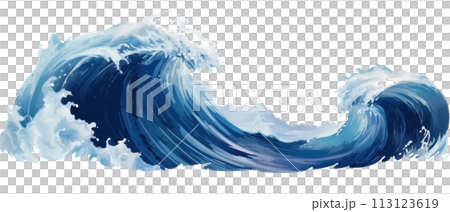 a watercolor wave png file is displayed on a white background, 113123619