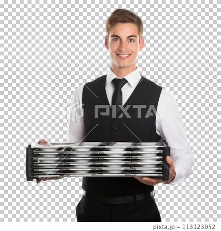 handsome server isolated 113123952