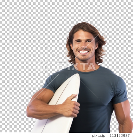 handsome surfer isolated 113123987