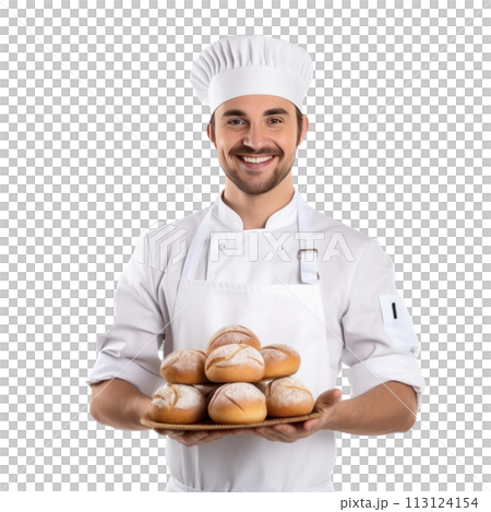 handsome baker isolated 113124154