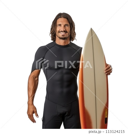 handsome surfer isolated 113124215