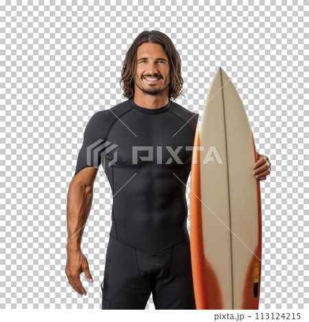 handsome surfer isolated 113124215
