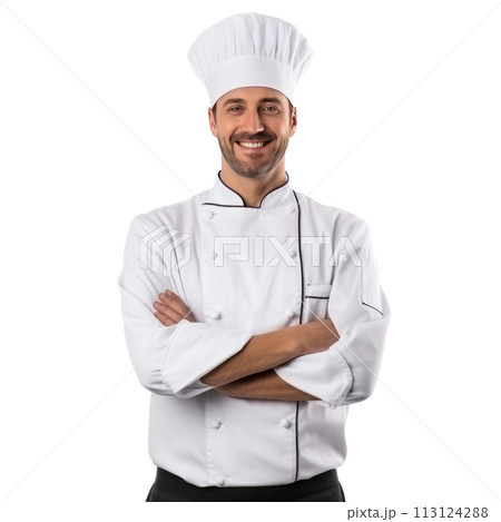 handsome chef isolated 113124288