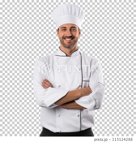 handsome chef isolated 113124288