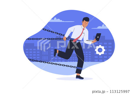 Business struggle concept. Vector flat illustration 113125997