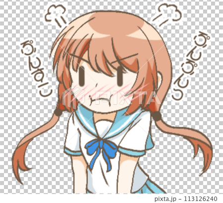 怒る女の子のイラスト 怒る女の子のイラスト 113126240