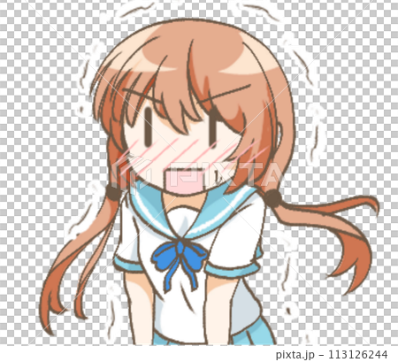 一個顫抖的女孩的插圖 一個顫抖的女孩的插圖 113126244