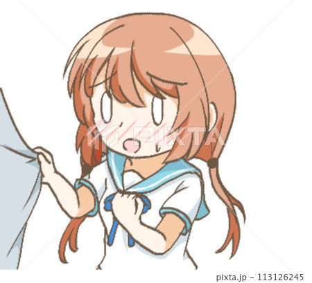 引っ張る女の子のイラスト 引っ張る女の子のイラスト 113126245
