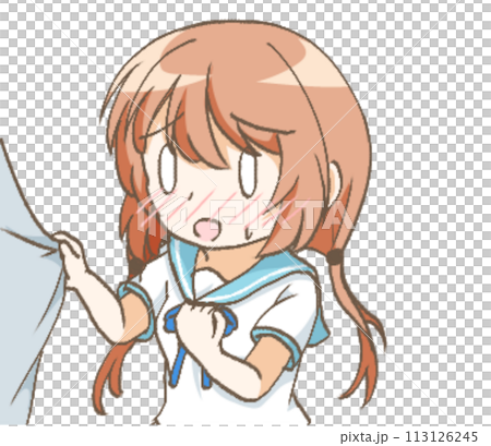 引っ張る女の子のイラスト 引っ張る女の子のイラスト 113126245