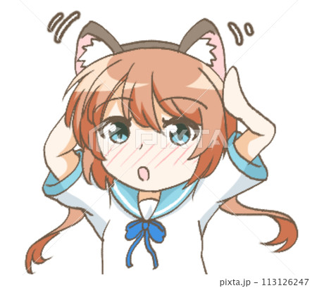 猫耳な女の子のイラスト1 猫耳な女の子のイラスト1 113126247