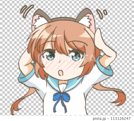 猫耳な女の子のイラスト1 猫耳な女の子のイラスト1 113126247