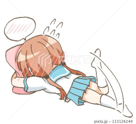 もだえる女の子のイラスト1 もだえる女の子のイラスト1 113126249