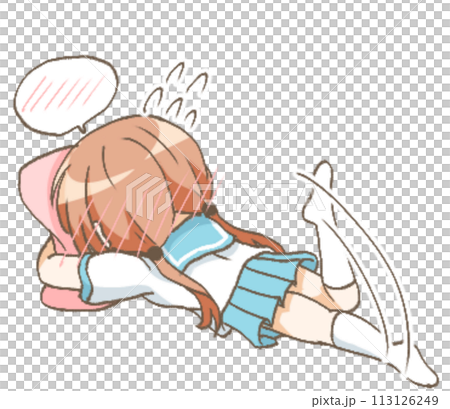 もだえる女の子のイラスト1 もだえる女の子のイラスト1 113126249