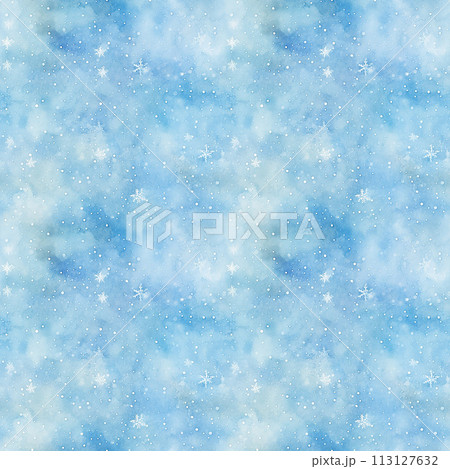 Blue and White Winter Background With Snow Flakes Blue and White Winter Background With Snow Flakes 113127632