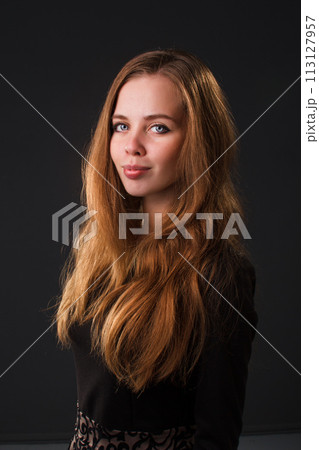 Portrait of a pretty sensual girl Portrait of a pretty sensual girl 113127957