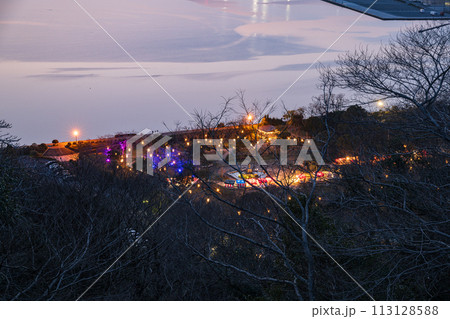 日本の鳥取県米子市の米子城跡のとても美しい風景 113128588