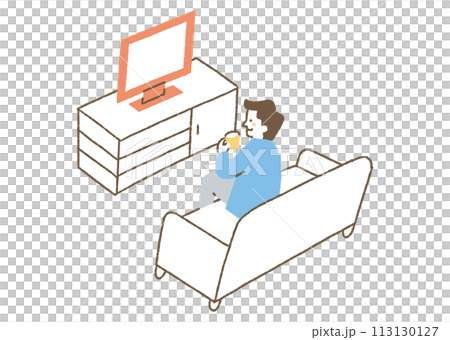 男人在客廳看電視_color 113130127