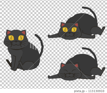set of fat black cats 113130910