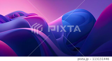 Abstract background with smooth llines in purple and blue colors for elegant design cover or fantasy composition. Gradient include. Abstract background with smooth llines in purple and blue colors for elegant design cover or fantasy composition. Gradient include. 113131446