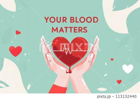 Flat illustrator for banner blood donation. 113132440