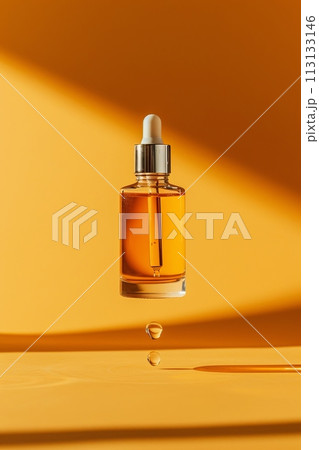 Mockup Bottles of perfume are displayed on a white table Mockup Bottles of perfume are displayed on a white table 113133146