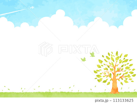 大きな木のある風景イラスト 大きな木のある風景イラスト 113133625